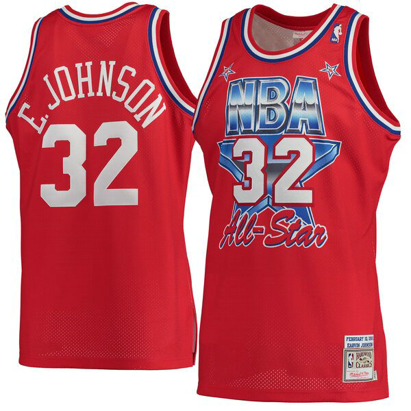 Maillot nba Los Angeles Lakers 1991-1992 Homme Magic Johnson 32 Rouge